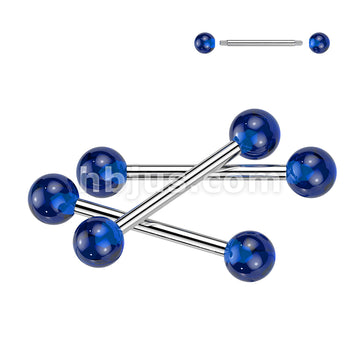 24 Pc Assorted Pack of 316L Externally Threaded Barbells With UV Acrylic Balls - Image 3