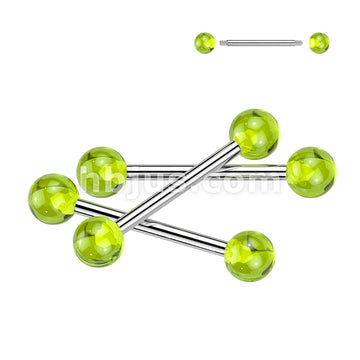 24 Pc Assorted Pack of 316L Externally Threaded Barbells With UV Acrylic Balls - Image 5