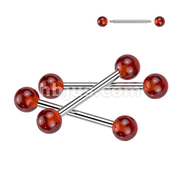 24 Pc Assorted Pack of 316L Externally Threaded Barbells With UV Acrylic Balls - Image 8