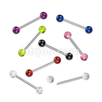 24 Pc Assorted Pack of 316L Externally Threaded Barbells With UV Acrylic Balls
