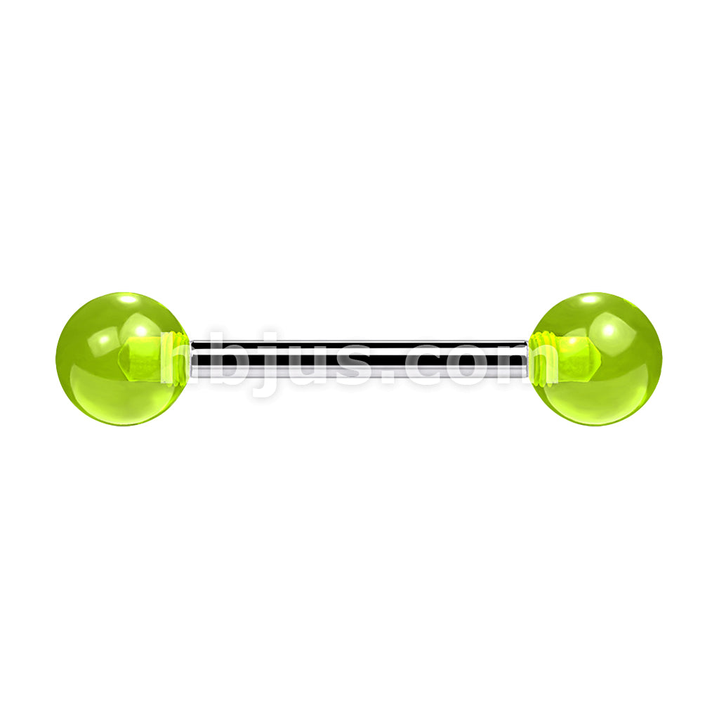 316L Surgical Steel 14G,316L Barbell W/ Acrylic Ball - Image 2