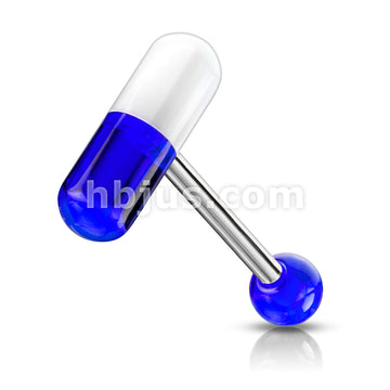 316L Surgical Steel Acrylic 2-Color Pill Barbell - Image 3