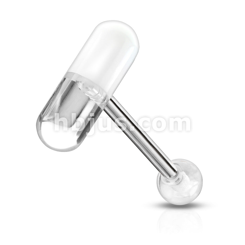 316L Surgical Steel Acrylic 2-Color Pill Barbell - Image 4