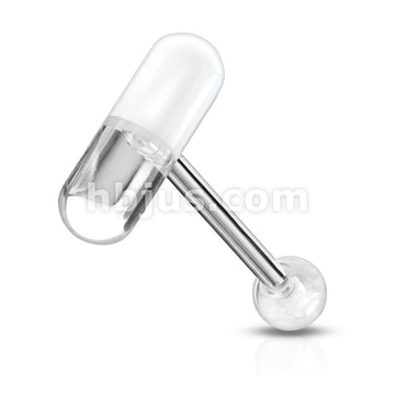 316L Surgical Steel Acrylic 2-Color Pill Barbell - Image 4