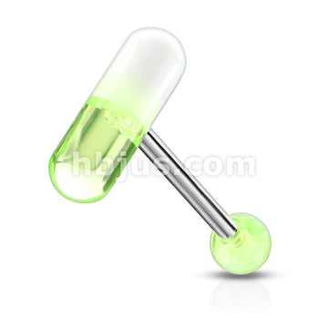 316L Surgical Steel Acrylic 2-Color Pill Barbell - Image 7