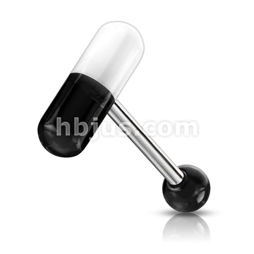 316L Surgical Steel Acrylic 2-Color Pill Barbell - Image 5