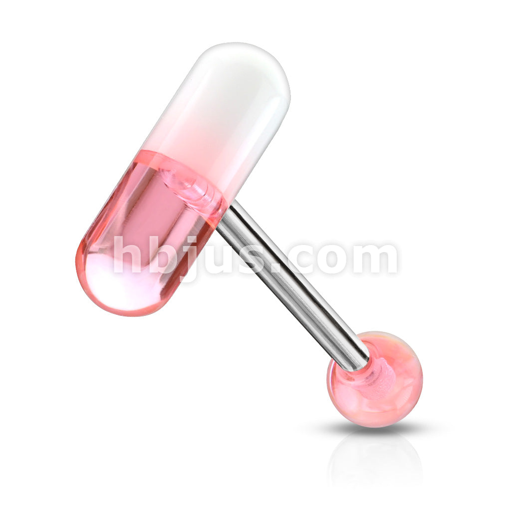 316L Surgical Steel Acrylic 2-Color Pill Barbell - Image 8