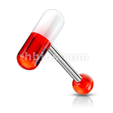 316L Surgical Steel Acrylic 2-Color Pill Barbell - Image 6