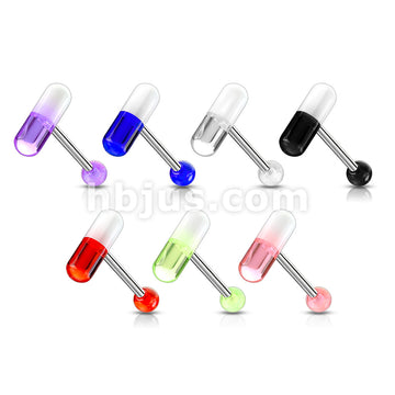 316L Surgical Steel Acrylic 2-Color Pill Barbell - Image 10