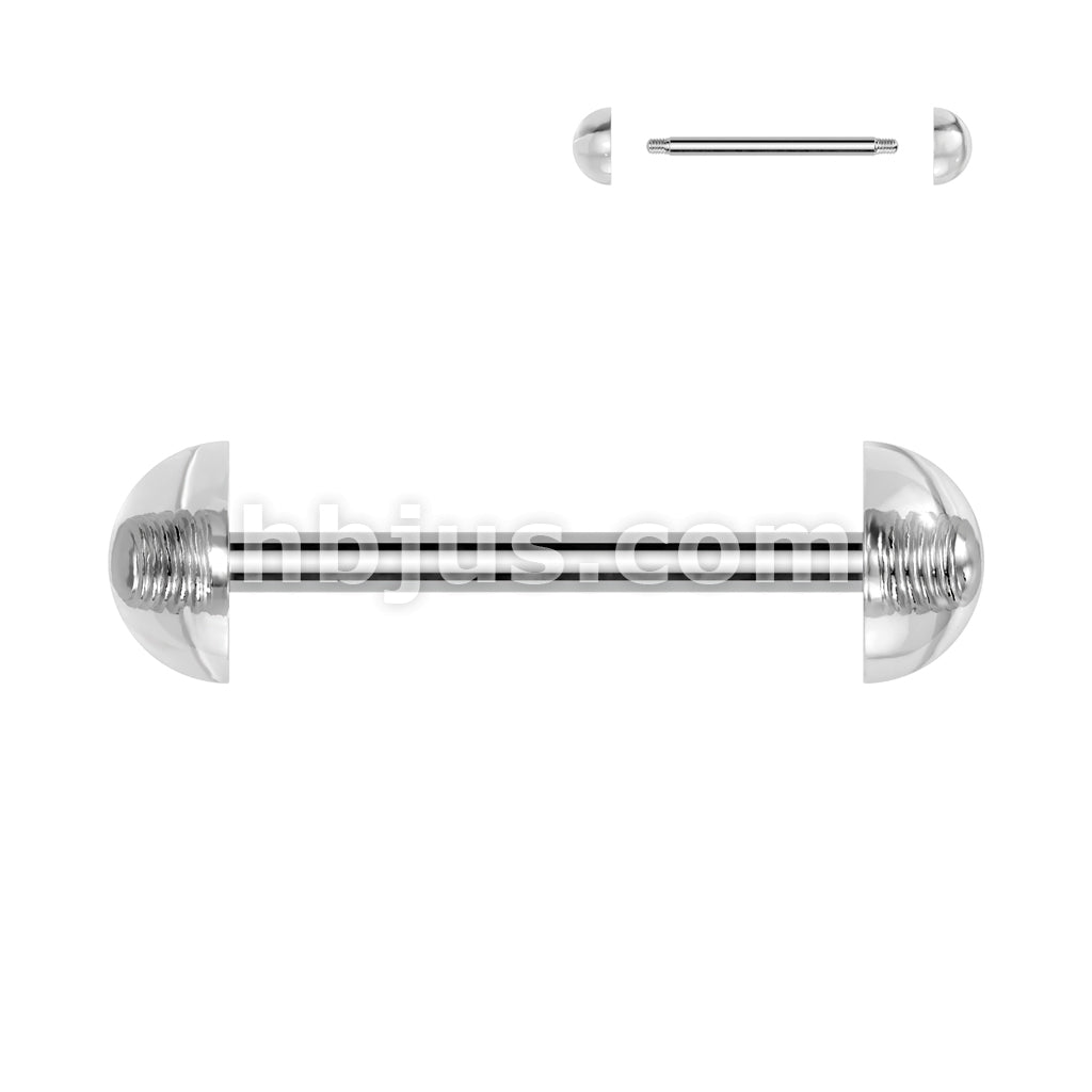 316L Surgical Steel 316L Surgical Steel Barbells With Acrylic Dome Ends - Image 2