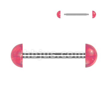 316L Surgical Steel 316L Surgical Steel Barbells With Acrylic Dome Ends - Image 3