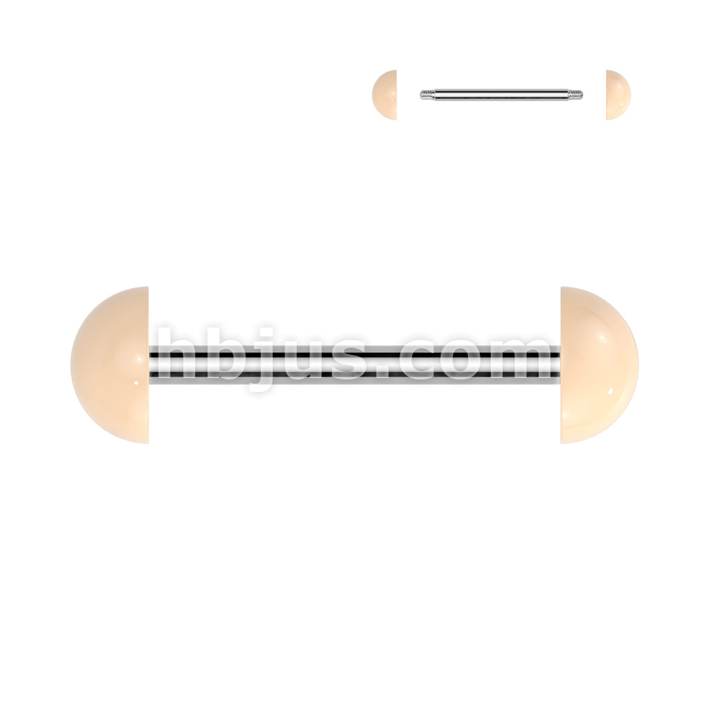 316L Surgical Steel 316L Surgical Steel Barbells With Acrylic Dome Ends - Image 4