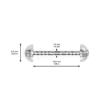 316L Surgical Steel 316L Surgical Steel Barbells With Acrylic Dome Ends - Image 5
