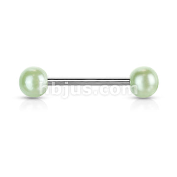 316L Surgical Steel Pearlish Coat Acrylic Balls 316L Surgical Steel Barbell - Image 4