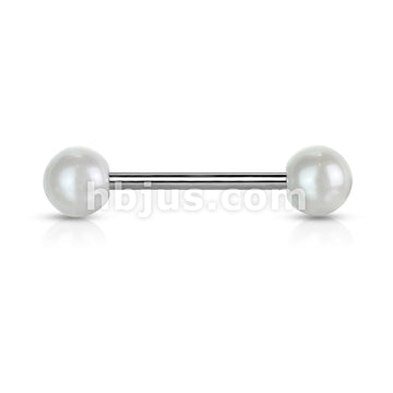 316L Surgical Steel Pearlish Coat Acrylic Balls 316L Surgical Steel Barbell - Image 7