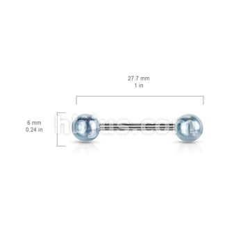 316L Surgical Steel Pearlish Coat Acrylic Balls 316L Surgical Steel Barbell - Image 9