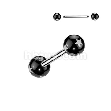 Multi Star Acrylic Balls 316L Surgical Steel Barbell - Image 2