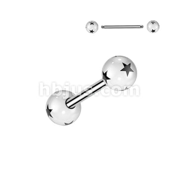Multi Star Acrylic Balls 316L Surgical Steel Barbell - Image 3