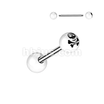Crossbone  Acrylic Balls 316L Surgical Steel Barbell - Image 3