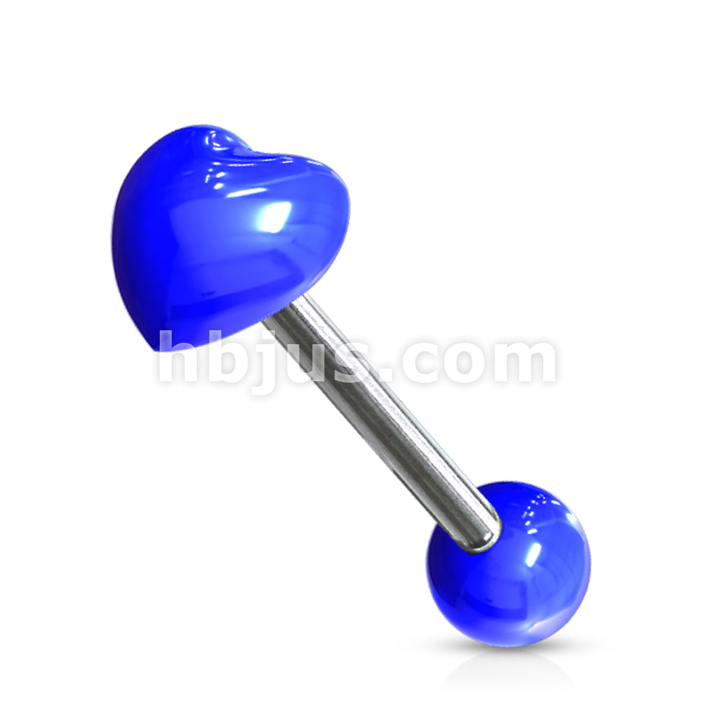 Heart Acrylic Top 316L Surgical Steel 14g Barbell - Image 2