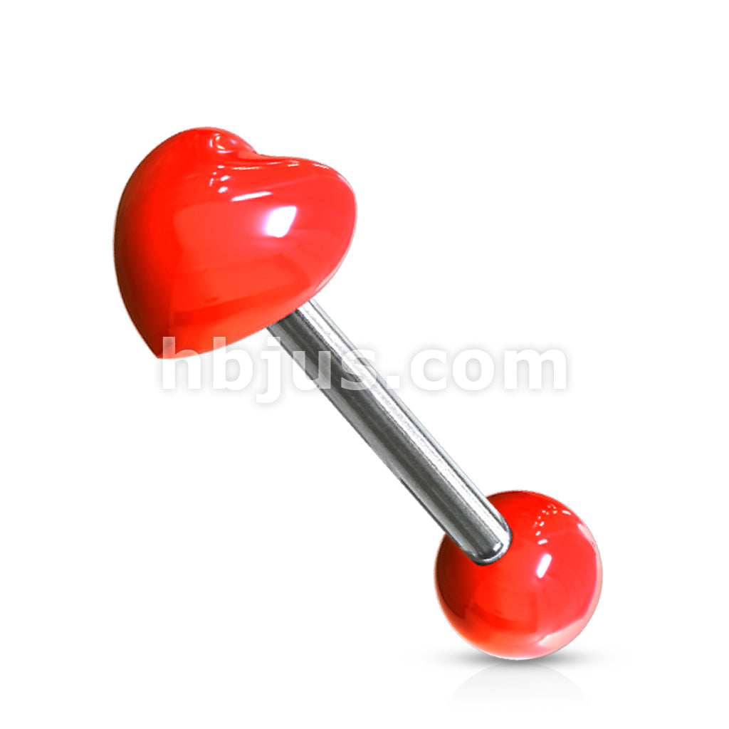 Heart Acrylic Top 316L Surgical Steel 14g Barbell - Image 5