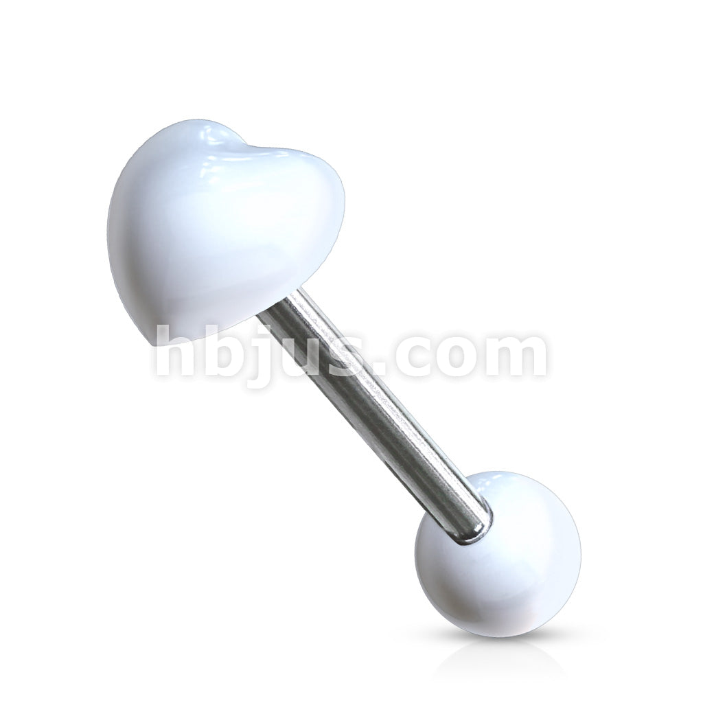 Heart Acrylic Top 316L Surgical Steel 14g Barbell - Image 6