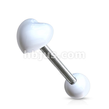 Heart Acrylic Top 316L Surgical Steel 14g Barbell - Image 6