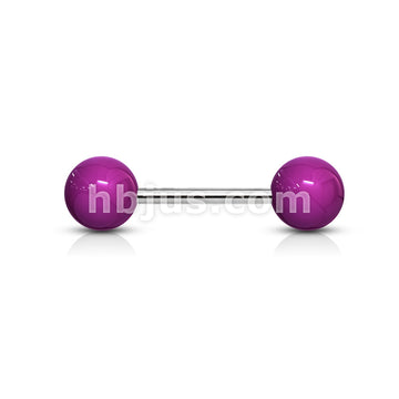 316L Surgical Steel Solid Colored Acrylic Ball 316L Surgical Steel Barbell - Image 2