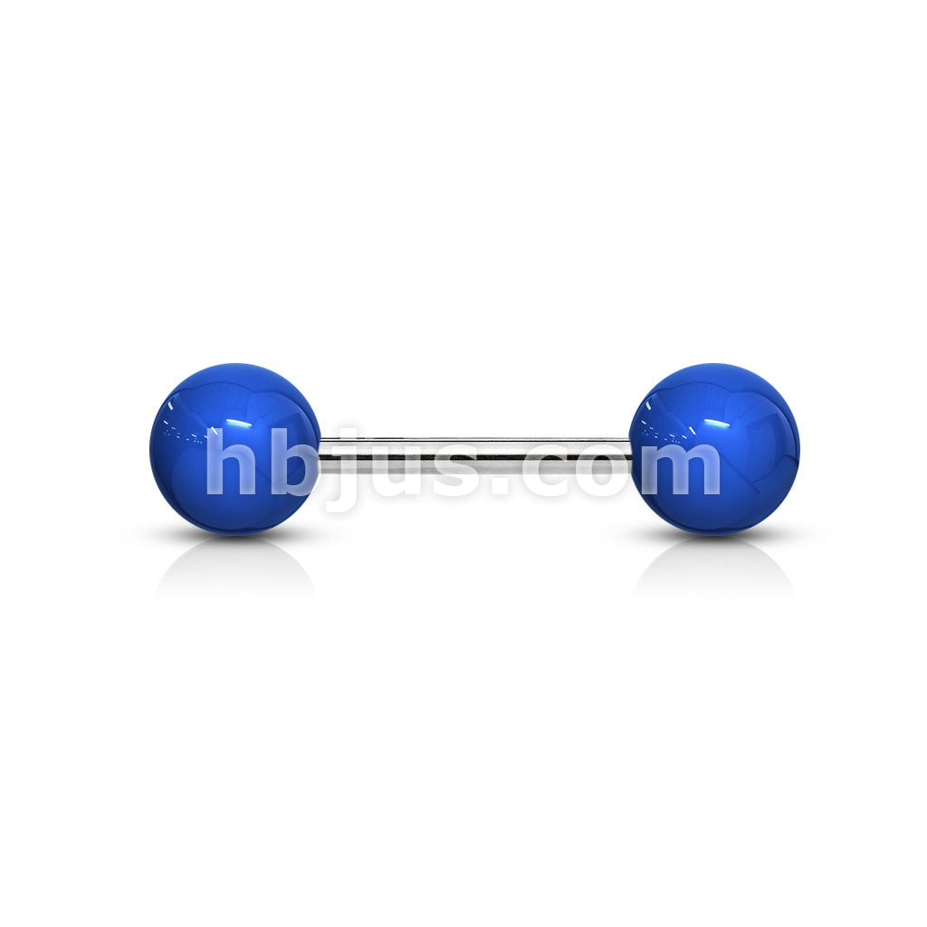 316L Surgical Steel Solid Colored Acrylic Ball 316L Surgical Steel Barbell - Image 3