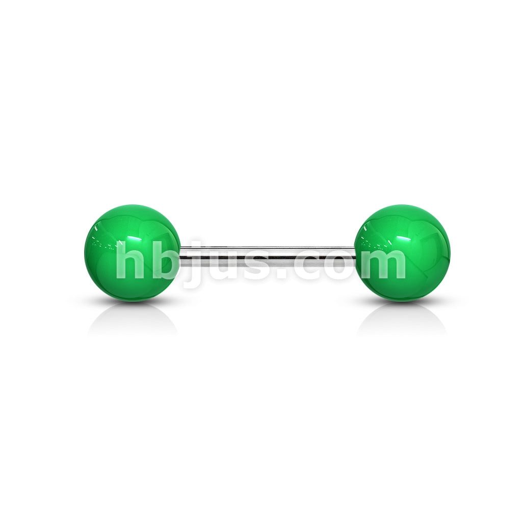 316L Surgical Steel Solid Colored Acrylic Ball 316L Surgical Steel Barbell - Image 4