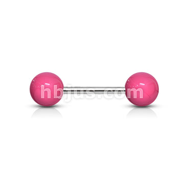 316L Surgical Steel Solid Colored Acrylic Ball 316L Surgical Steel Barbell - Image 7