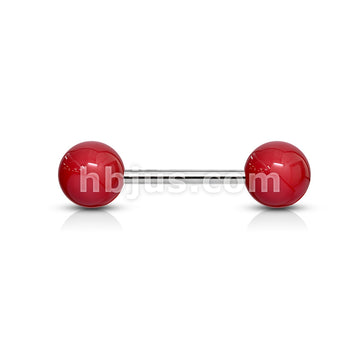 316L Surgical Steel Solid Colored Acrylic Ball 316L Surgical Steel Barbell - Image 8