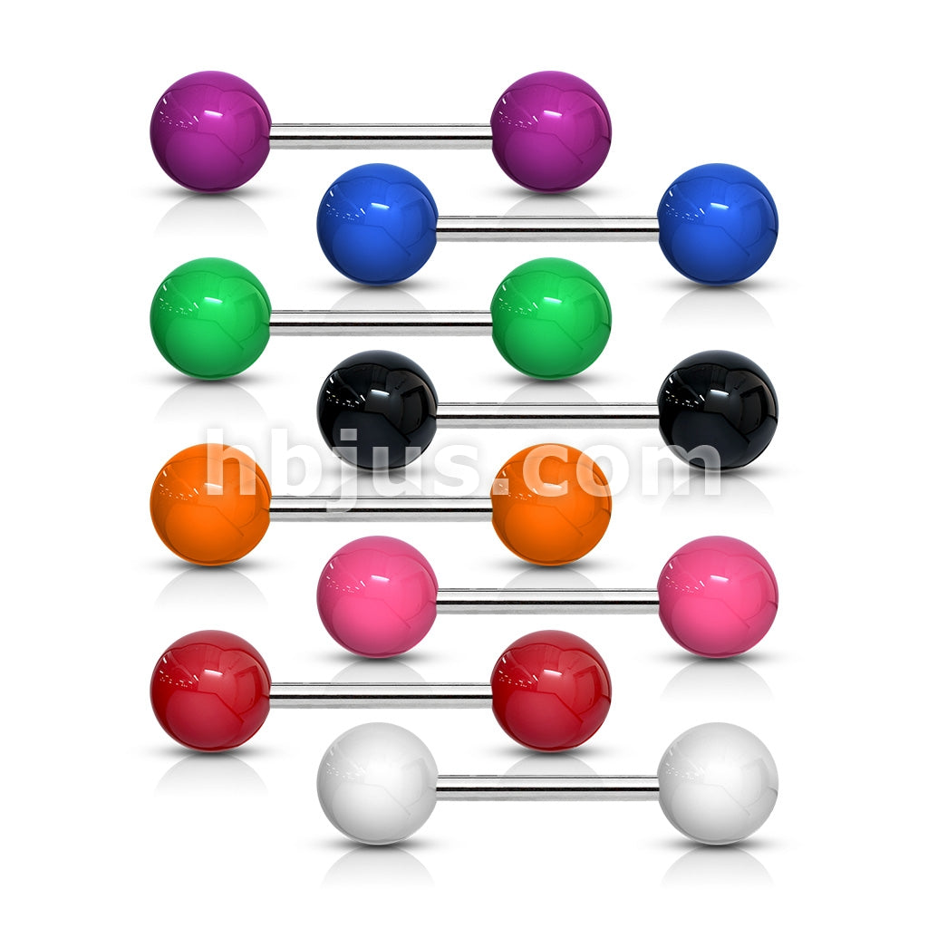 316L Surgical Steel Solid Colored Acrylic Ball 316L Surgical Steel Barbell - Image 11