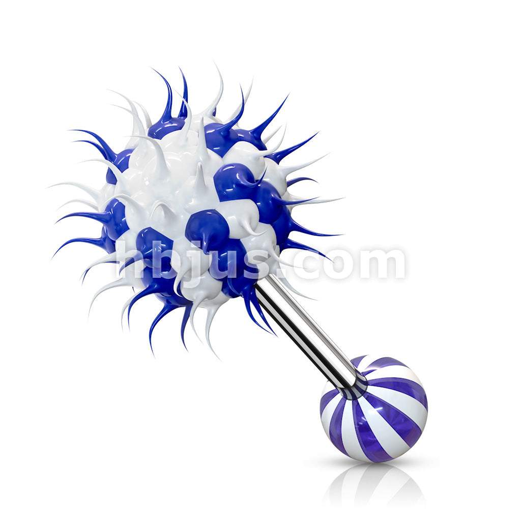 Candy Stripe Silicone Spikey Koosh Balls Barbell - Image 3