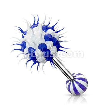 Candy Stripe Silicone Spikey Koosh Balls Barbell - Image 3