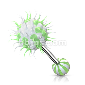 Candy Stripe Silicone Spikey Koosh Balls Barbell - Image 4