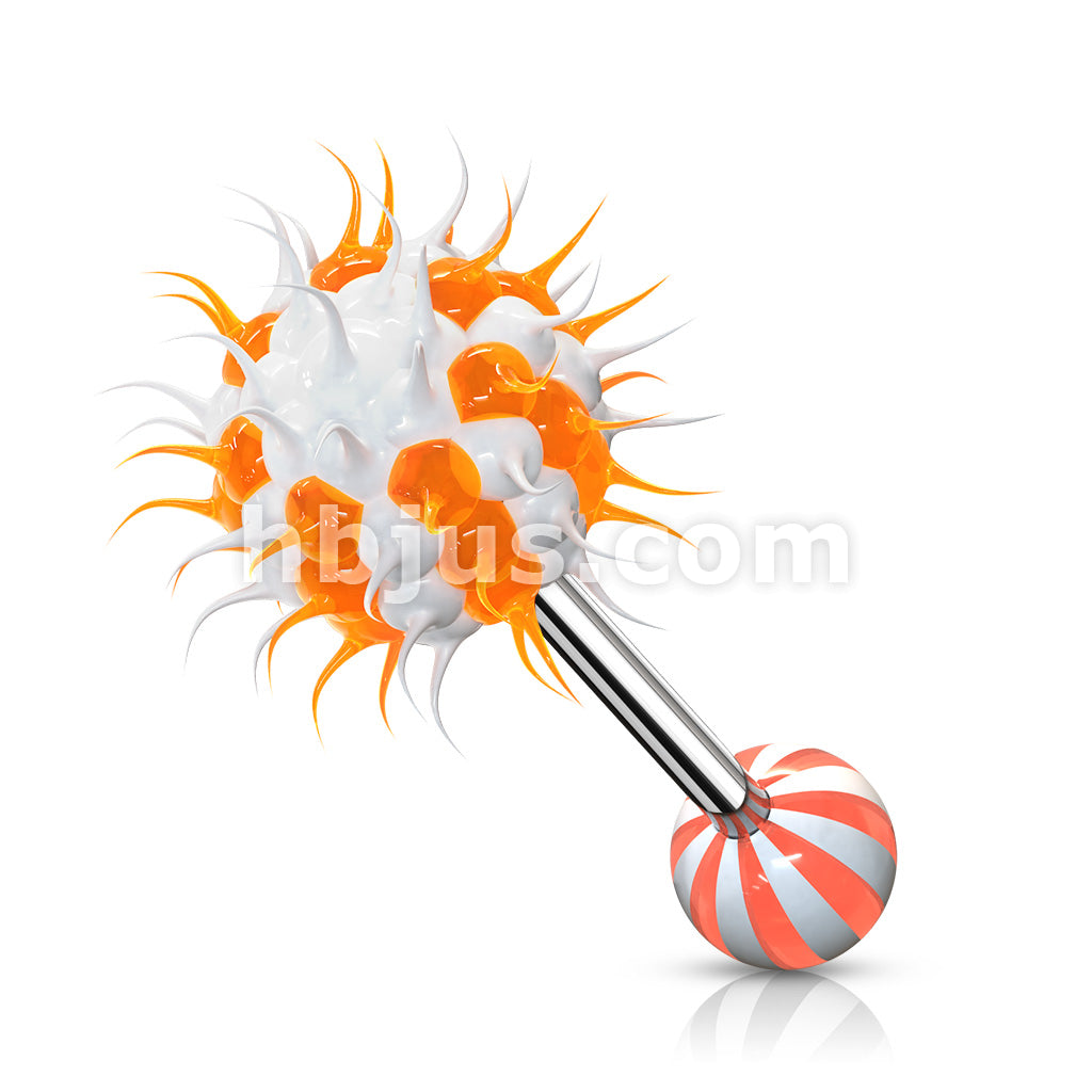 Candy Stripe Silicone Spikey Koosh Balls Barbell - Image 6