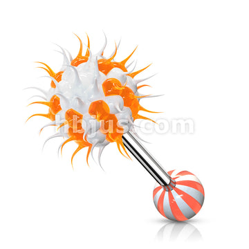 Candy Stripe Silicone Spikey Koosh Balls Barbell - Image 6