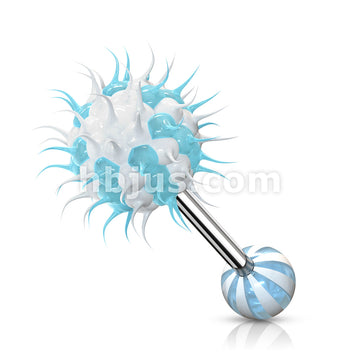 Candy Stripe Silicone Spikey Koosh Balls Barbell - Image 8