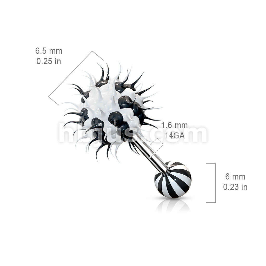 Candy Stripe Silicone Spikey Koosh Balls Barbell - Image 10
