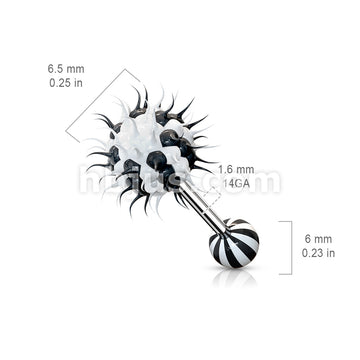 Candy Stripe Silicone Spikey Koosh Balls Barbell - Image 10