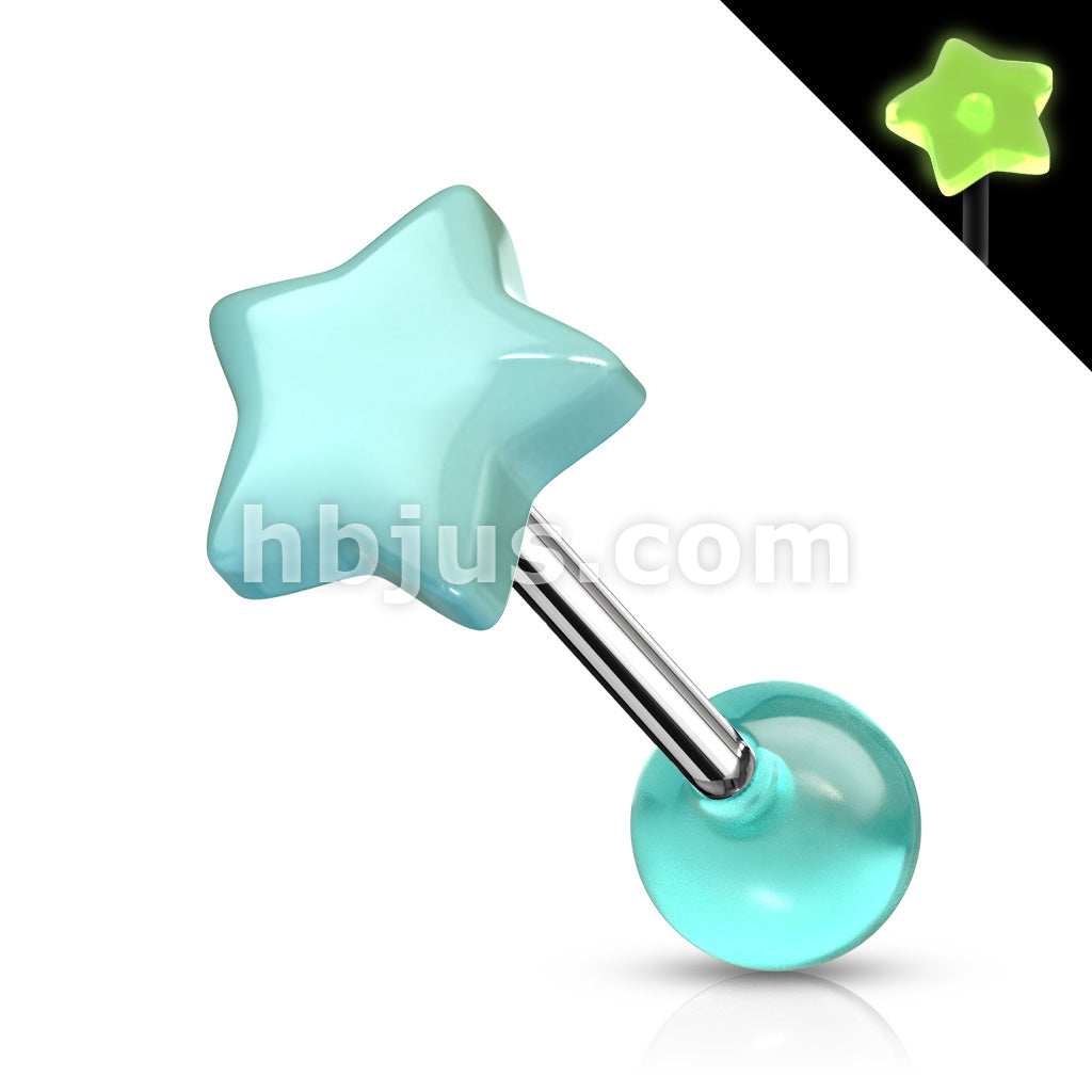 316L Surgical Steel 316L Surgical Steel Barbell With Glow in the Dark... - Image 2