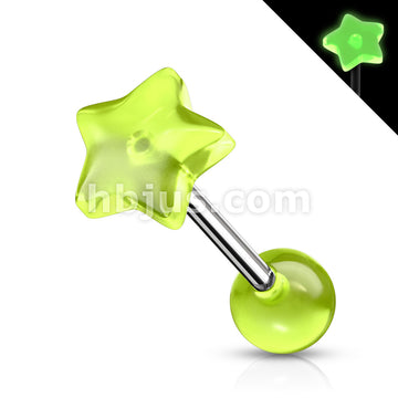 316L Surgical Steel 316L Surgical Steel Barbell With Glow in the Dark... - Image 3