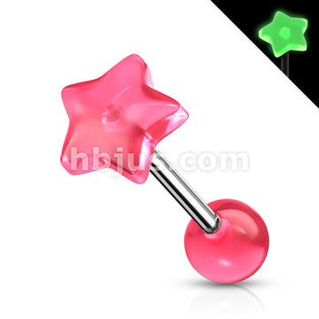 316L Surgical Steel 316L Surgical Steel Barbell With Glow in the Dark... - Image 4