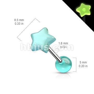 316L Surgical Steel 316L Surgical Steel Barbell With Glow in the Dark... - Image 6