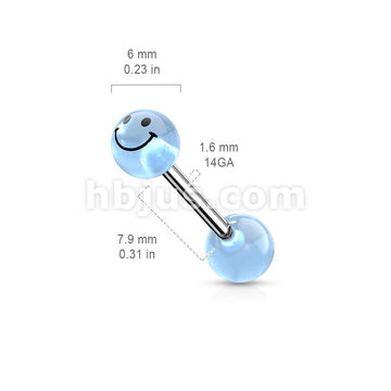 Smile Printed Glow In The Dark Ball Barbell - Image 4