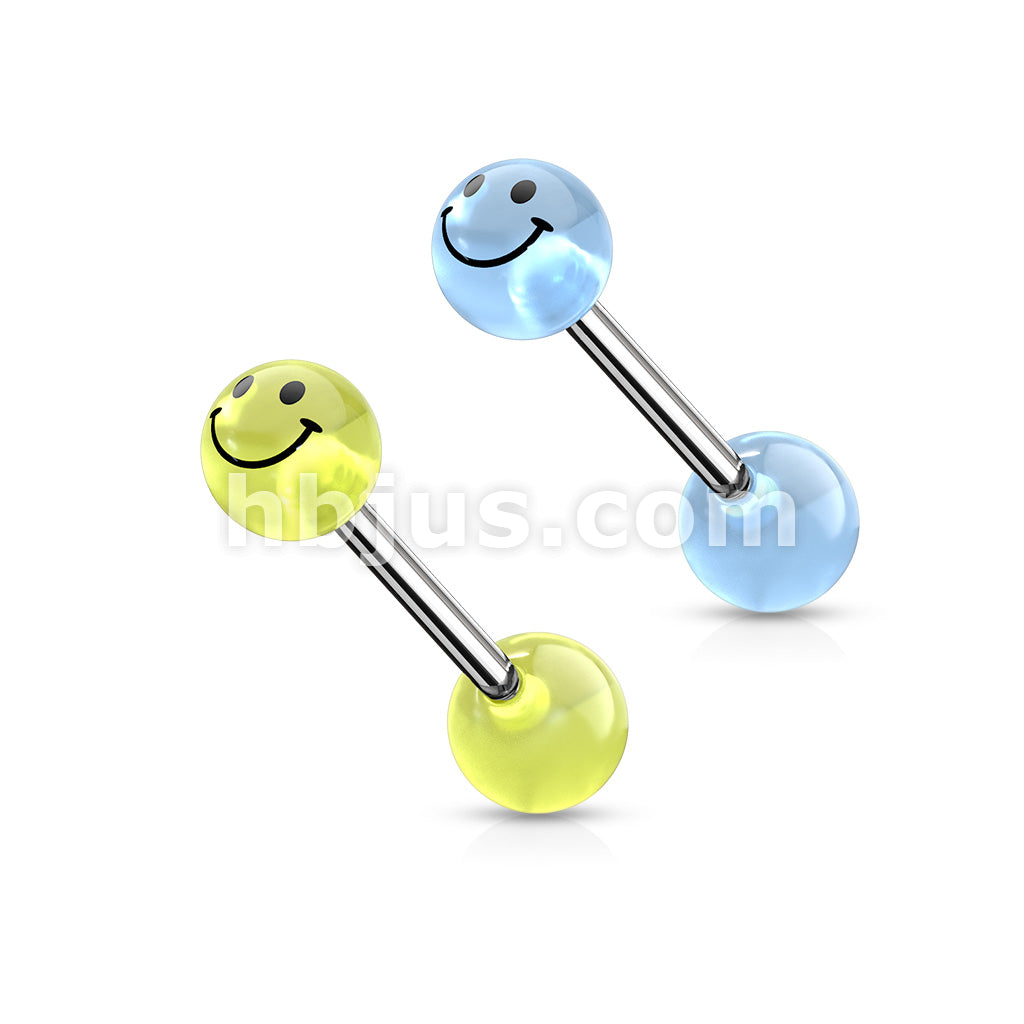 Smile Printed Glow In The Dark Ball Barbell - Image 5