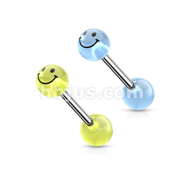 Smile Printed Glow In The Dark Ball Barbell - Image 5