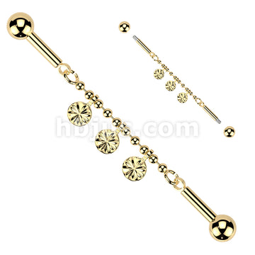 316L Surgical Steel 316L Industrial Barbell With Centered Beaded... - Image 2