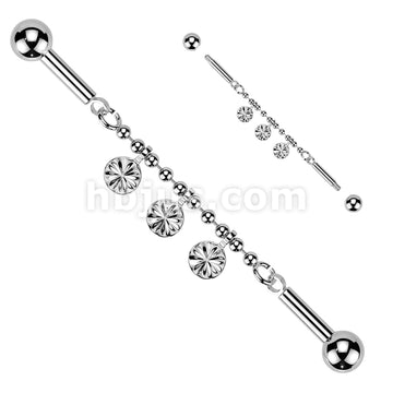 316L Surgical Steel 316L Industrial Barbell With Centered Beaded... - Image 3